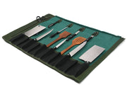Malaga Canvas Knife Roll – Pine Green | Tool Roll-Up for Chefs