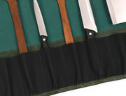 Malaga Canvas Knife Roll – Pine Green | Tool Roll-Up for Chefs