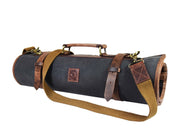 Malaga Canvas Knife Roll - Distressed Grey - Cabrini - Elegance Perfected