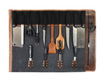 Malaga Canvas Knife Roll - Distressed Grey - Cabrini - Elegance Perfected