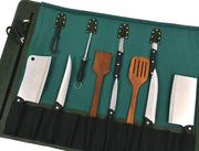 Malaga Canvas Knife Roll – Pine Green | Tool Roll - Up for Chefs - Cabrini - Elegance Perfected