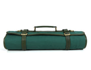 Malaga Canvas Knife Roll – Pine Green | Tool Roll - Up for Chefs - Cabrini - Elegance Perfected