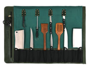 Malaga Canvas Knife Roll – Pine Green | Tool Roll - Up for Chefs - Cabrini - Elegance Perfected