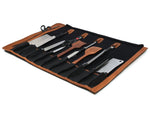Malaga Canvas Knife Roll - Raven Black - Cabrini - Elegance Perfected