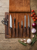 Malaga Leather Mini Knife Roll - Caramel - Cabrini - Elegance Perfected