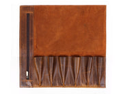 Malaga Leather Mini Knife Roll - Caramel - Cabrini - Elegance Perfected