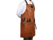 Manresa Leather Apron - Caramel Brown - Cabrini - Elegance Perfected