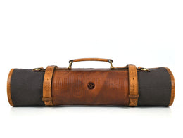 Marchena Canvas Knife Roll – Grey | 8 - Slot Chef Wrap - Cabrini - Elegance Perfected