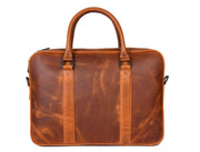 Men's Vintage 15.6 inch Leather Messenger Bag - Professional 15.6