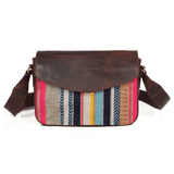 Mexico Saddle Crossbody – Dark Brown Jacquard Edition - Cabrini - Elegance Perfected