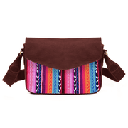 Mexico Saddle Crossbody – Dark Brown Jacquard Edition - Cabrini - Elegance Perfected