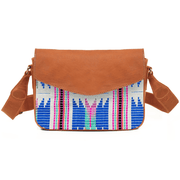 Mexico Saddle Crossbody – Tan Jacquard & Leather Blend - Cabrini - Elegance Perfected