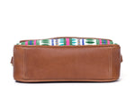 Mexico Saddle Crossbody – Tan Jacquard & Leather Blend - Cabrini - Elegance Perfected