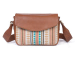 Mexico Saddle Crossbody – Tan Jacquard & Leather Blend - Cabrini - Elegance Perfected