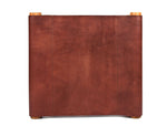 Miami Teak Wood Stool - Walnut Brown Leather - Cabrini - Elegance Perfected