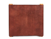 Miami Teak Wood Stool - Walnut Brown Leather - Cabrini - Elegance Perfected