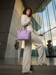 Minimalist Leather Tote Bag – Handcrafted Top Grain Elegance - Cabrini - Elegance Perfected