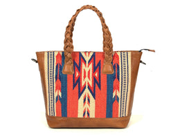 Montana Kim Tote – Kilim & Leather Boho Bag - Cabrini - Elegance Perfected