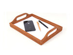 Ombra Leather Serving Tray - Caramel Brown - Cabrini - Elegance Perfected