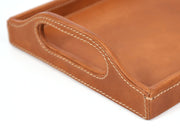Ombra Leather Serving Tray - Caramel Brown - Cabrini - Elegance Perfected