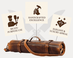 Premium Full - Grain Leather Chef Knife Roll Bag – Travel Friendly & Durable - Cabrini - Elegance Perfected