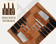 Premium Full - Grain Leather Chef Knife Roll Bag – Travel Friendly & Durable - Cabrini - Elegance Perfected