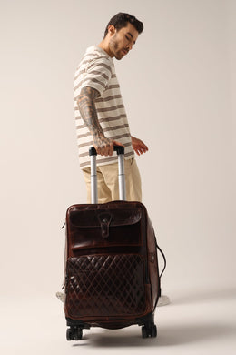 Premium Vintage Leather Trolley Bag – Travel in Timeless Style - Cabrini - Elegance Perfected