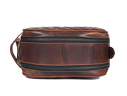 Quilted Leather Toiletry Bag – Brown - Cabrini - Elegance Perfected