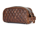 Quilted Leather Toiletry Bag – Brown - Cabrini - Elegance Perfected