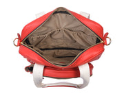 Red Quilted Leather Laptop Tote Bag with Detachable Pouch | Premium Office & Travel Handbag for Women - Cabrini - Elegance Perfected