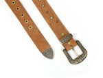 Rustic Chic Leather Belt - Cabrini - Elegance Perfected