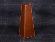 San Francisco Leather Flower Vase - Walnut Brown - Cabrini - Elegance Perfected