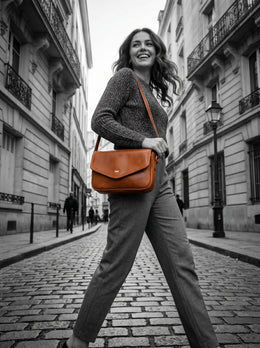 Signature Leather Crossbody Bag - Cabrini - Elegance Perfected