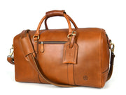 Taranto Leather Weekender Bag - Chestnut - Cabrini - Elegance Perfected