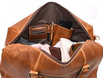 Taranto Leather Weekender Bag - Gingerbread - Cabrini - Elegance Perfected