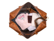 Taranto Leather Weekender Bag - Gingerbread - Cabrini - Elegance Perfected