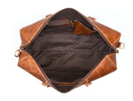 Taranto Leather Weekender Bag - Gingerbread - Cabrini - Elegance Perfected