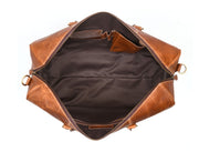 Taranto Leather Weekender Bag - Gingerbread - Cabrini - Elegance Perfected