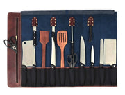 Top Grain Leather Knife Roll – 8 Slot Travel Case - Cabrini - Elegance Perfected