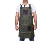 Turin Waxed Canvas Apron - Distressed Green - Cabrini - Elegance Perfected