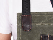 Turin Waxed Canvas Apron - Distressed Green - Cabrini - Elegance Perfected