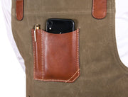 Turin Waxed Canvas Apron – Pickle Green - Cabrini - Elegance Perfected