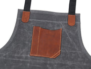 Turin Waxed Canvas Apron – Porpoise Grey - Cabrini - Elegance Perfected