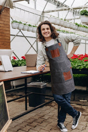 Turin Waxed Canvas Apron – Porpoise Grey - Cabrini - Elegance Perfected