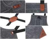 Turin Waxed Canvas Apron – Porpoise Grey - Cabrini - Elegance Perfected