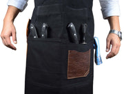 Turin Waxed Canvas Apron - Raven Black - Cabrini - Elegance Perfected
