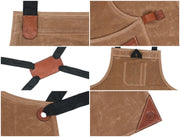 Turin Waxed Canvas Apron – Tawny Brown - Cabrini - Elegance Perfected