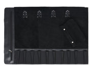 Tuscania Chef Knife Roll & Carry Bag – Raven Black (Top Grain Leather) - Cabrini - Elegance Perfected