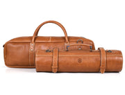 Tuscania Leather Knife Roll & Bag Combo - Tawny Brown - Cabrini - Elegance Perfected