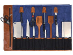 Tuscania Leather Knife Roll & Bag Combo - Tawny Brown - Cabrini - Elegance Perfected